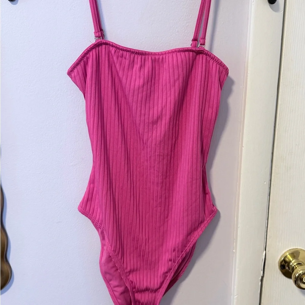 Pink Ribbed Swimsuit - Picture 1 of 1